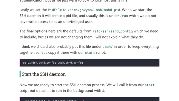 How to enable SSH on Binder