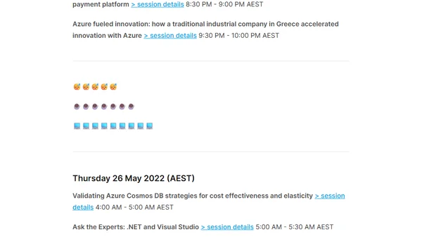 Microsoft Build 2022 - Session guide for ANZ Developers