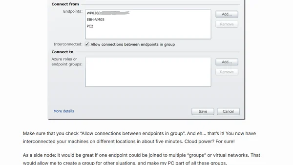The quickest way to a VPN: Windows Azure Connect