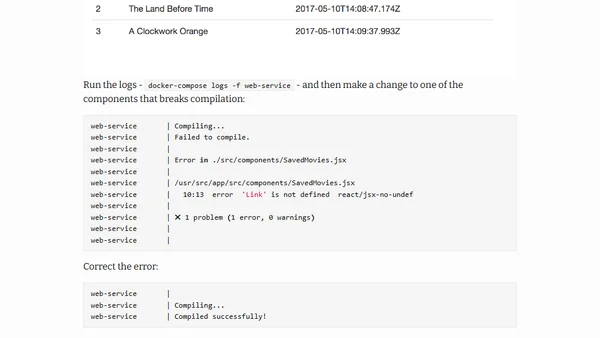 Developing Microservices - Node, React, and Docker