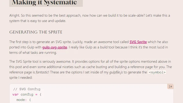 A Gulp-Based External SVG Symbol Sprite Icon System