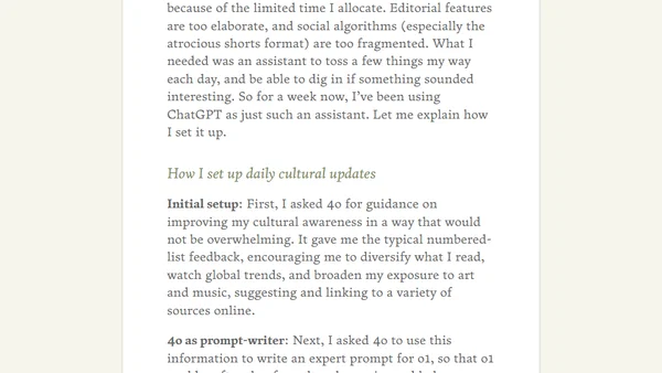 Daily cultural updates with AI