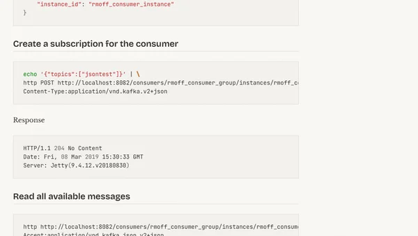 Using httpie with the Kafka REST Proxy