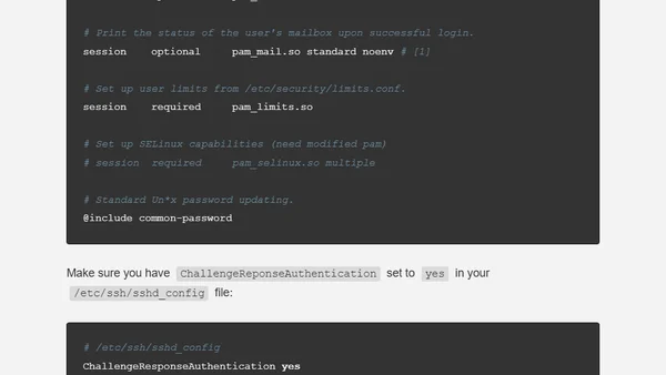 Two Factor SSH Authentication