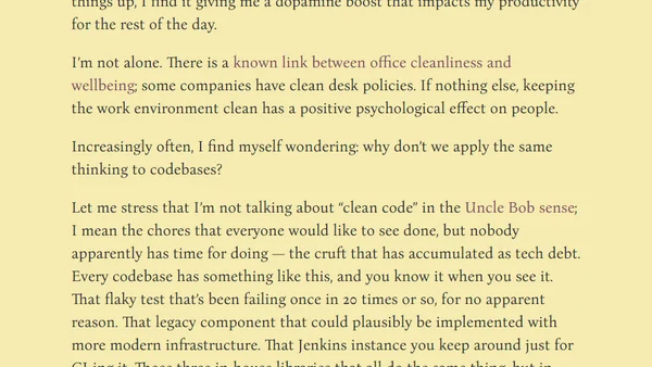 Cleaner codebase, happier mind