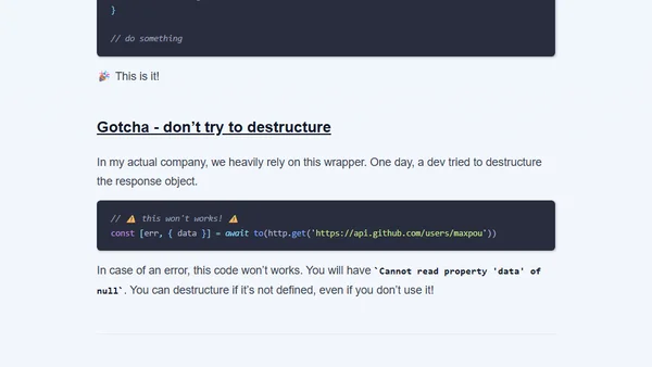 async/await without try...catch!