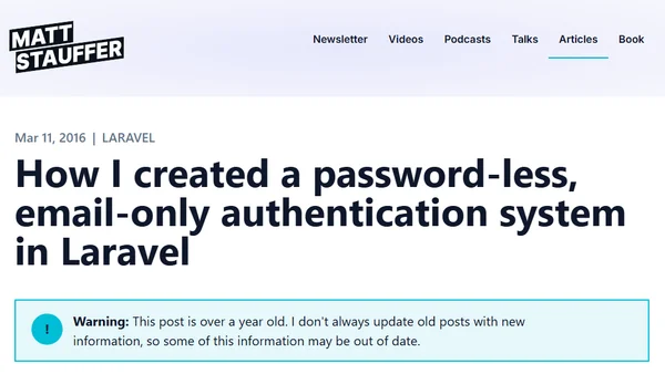 How I created a password-less, email-only authentication system in Laravel