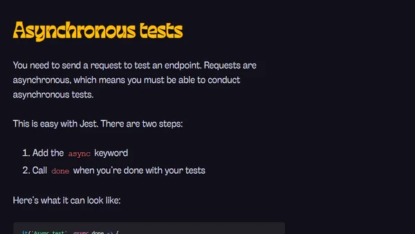 Endpoint testing with Jest and Supertest