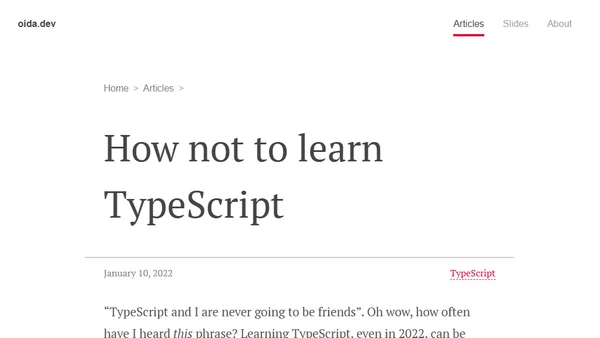How not to learn TypeScript