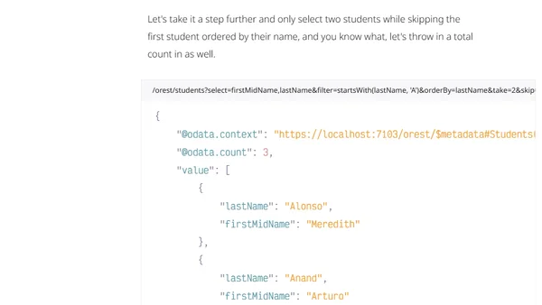 Trying out OData for the first time