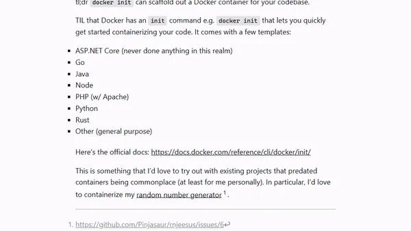 TIL `docker init`
