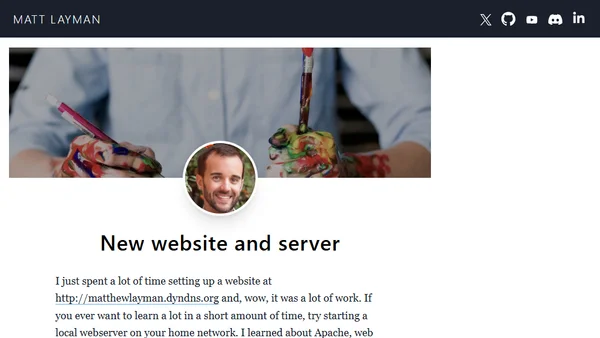 New website and server