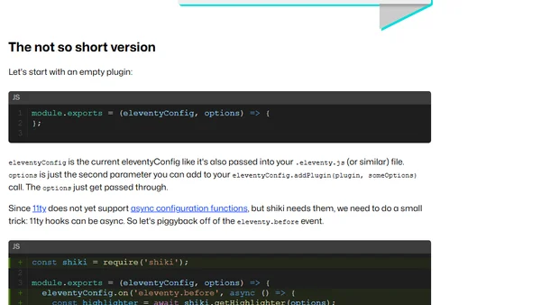Using shiki with 11ty