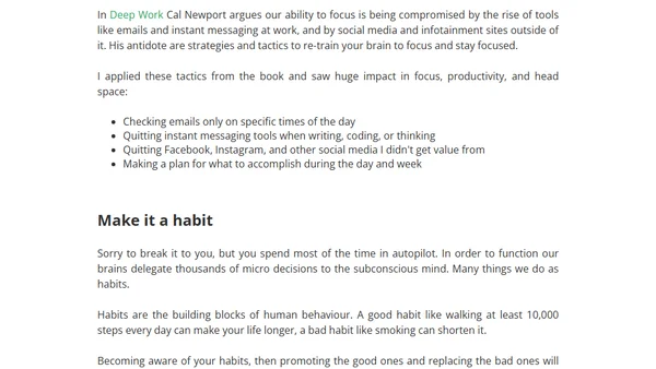 Where to start to become more productive