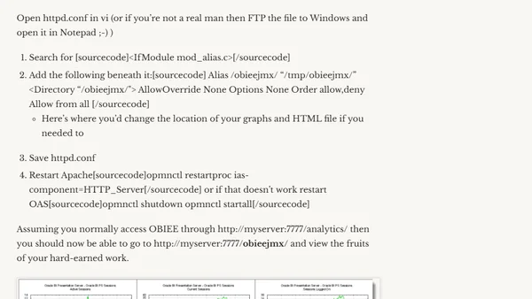 Adding OBIEE monitoring graphs into OAS