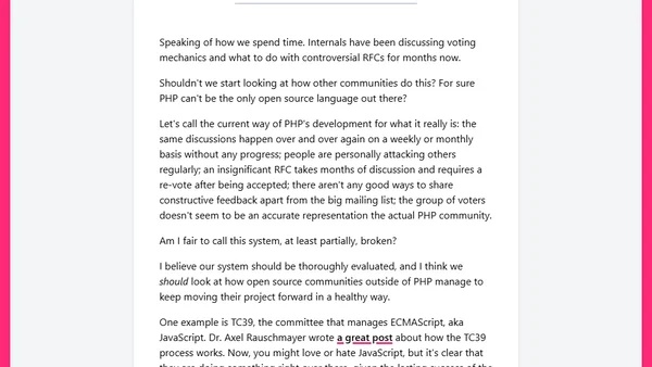 A letter to the PHP team