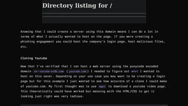 Spoofing Youtube For Fun And Profit: An Examination Of Punycode For Phishing