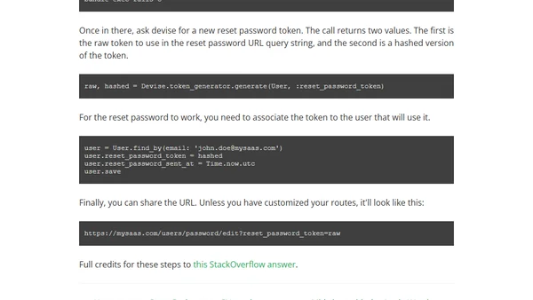 How to manually generate Devise reset password link