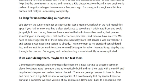 Give me back my monolith