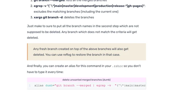 How to delete local merged branches in git in seconds