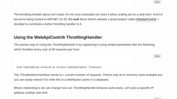 Throttling ASP.NET Web API calls