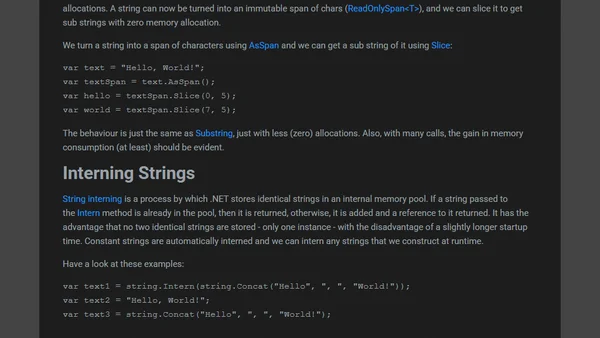 Working with Strings in .NET