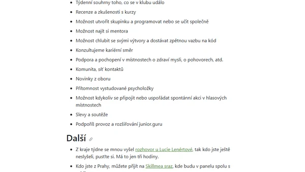 Týdenní poznámky: Apify, vítání a všechno možné