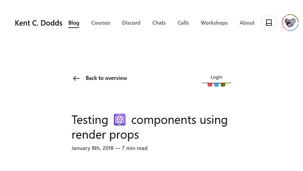 Testing ⚛️ components using render props