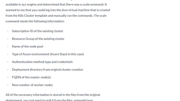 Scaling the Kubernetes Cluster in Azure Stack