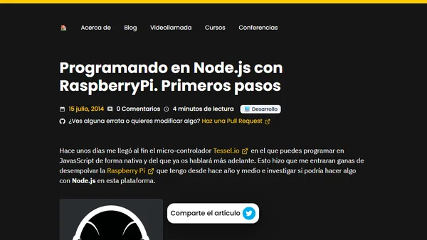 Programando en Node.js con RaspberryPi. Primeros pasos