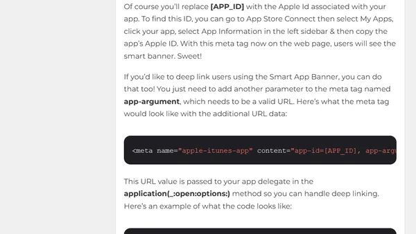 Add an App Download Banner to Your Web Page | The Swift Dev Blog