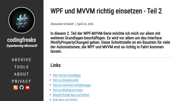 WPF und MVVM richtig einsetzen - Teil 2