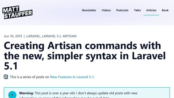 Creating Artisan commands with the new, simpler syntax in Laravel 5.1