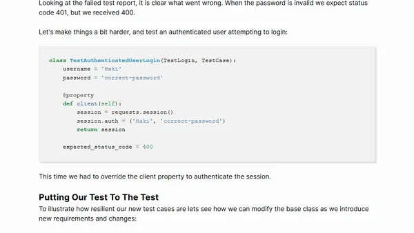 Keeping Tests DRY with Class Based Tests In Python