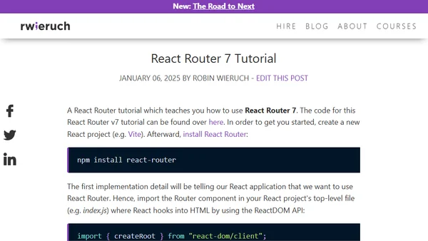 React Router 7 Tutorial
