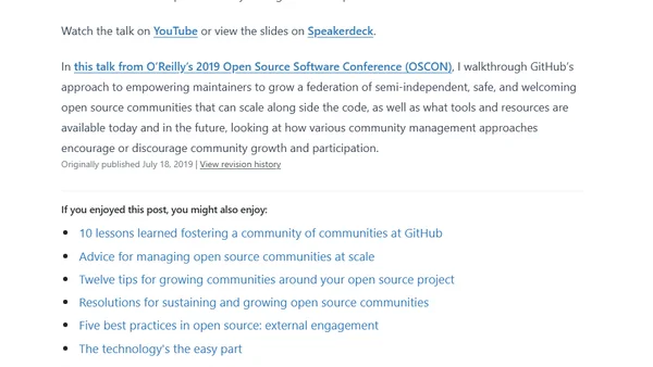 A community of communities: Empowering maintainers to grow communities around their code