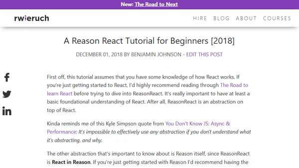 A Reason React Tutorial for Beginners [2018]