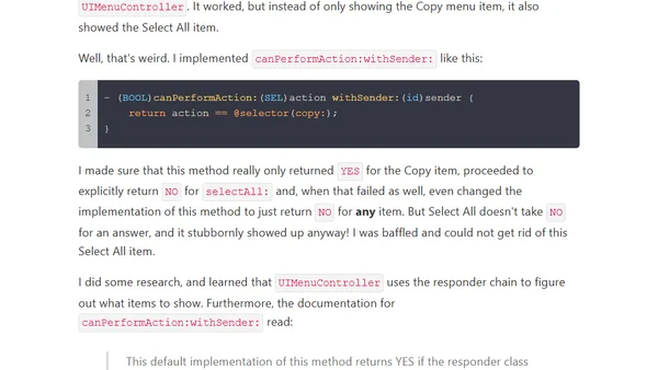 UIMenuController and the responder chain