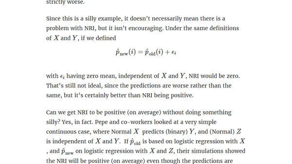Net Reclassification Index: surprisingly weird.