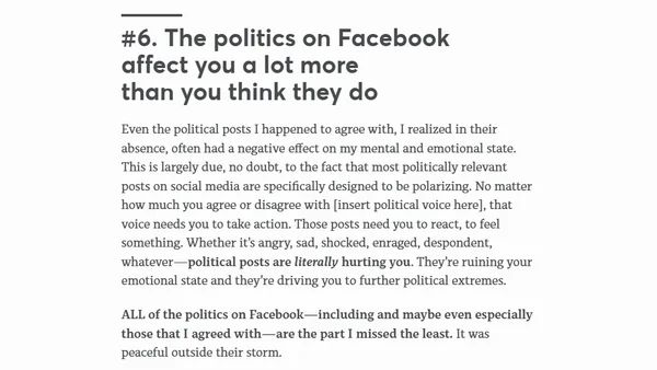 Social Media, Compulsion, and the 12 Things I Learned on My Break from Facebook