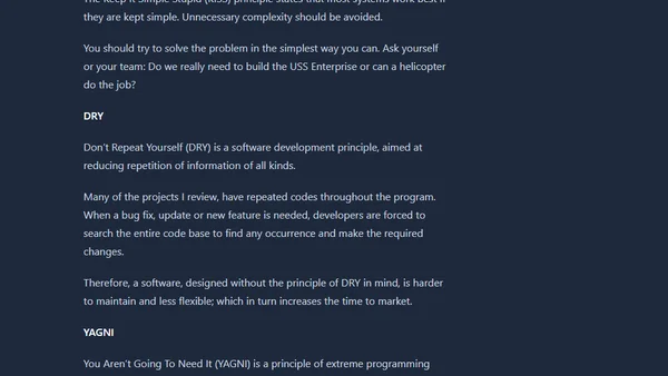 Live Long and Prosper: Apply Four Simple Programming Principles