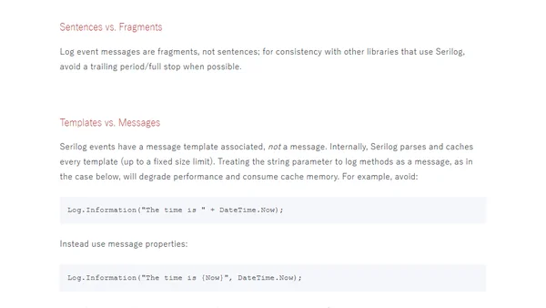 Serilog Best Practices