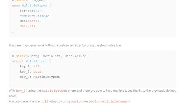 Deserialize JSON field with multiple possible types in Rust