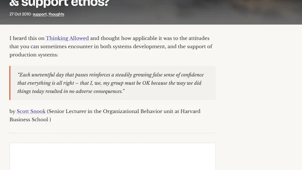 Does this summarise your system development &amp; support ethos?