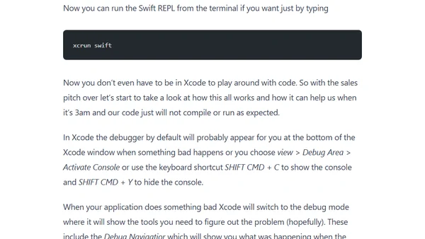 Debugging Swift with Xcode