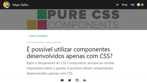 É possível utilizar componentes desenvolvidos apenas com CSS?