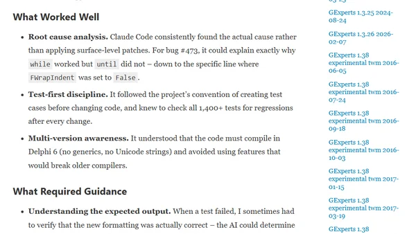 Fixing GExperts Code Formatter Bugs with Claude Code