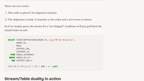 Exploring KSQL Stream-Stream Joins