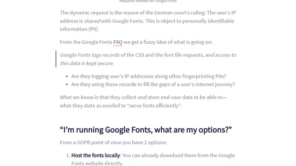 Sued by Using Google Fonts: Data Privacy and GDPR